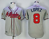 Atlanta Braves #8 Javier Lopez Gray Throwback Jersey,baseball caps,new era cap wholesale,wholesale hats